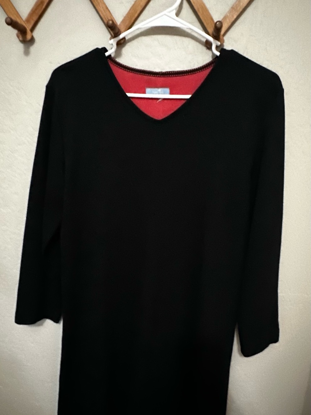 Horny Toad Black Midi Dress with Red Lining